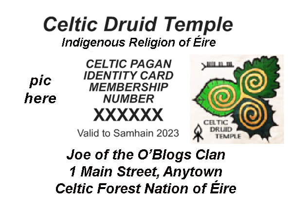 Membershipcards Celtic Druid Temple